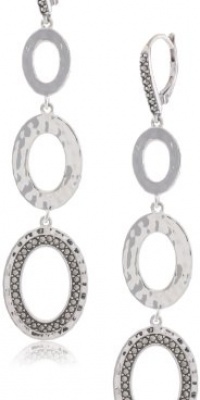 Judith Jack Silver Halo Sterling Silver and Marcasite Hammered Triple Drop Earrings