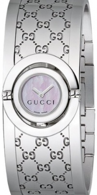 Gucci Women's YA112510 Twirl Small Steel Bangle White Dial Watch