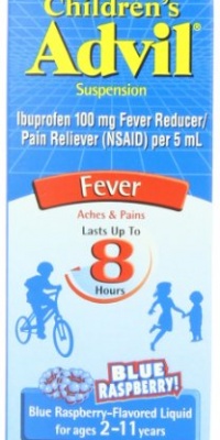 Children's Advil Ibuprofen Fever Reducer/Pain Reliever Oral Suspension, Blue Raspberry, 4-Ounce Bottles (Pack of 3)