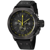 TW Steel Men's TW900 Cool Black Black Leather Strap Watch