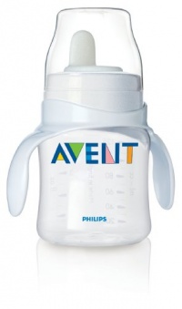 Philips AVENT 4 Ounce BPA Free Classic Polypropylene Bottle to 1st Cup Trainer, 4+ Months, 1-Pack, Clear