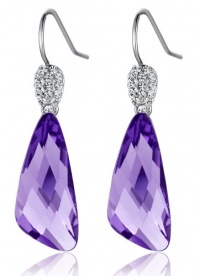 Wing Drop Swarovski Elements Crystal and Sparkling Rhinestones Earrings (Purple) 1074801