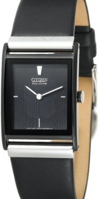 Citizen Men's BL6005-01E Eco-Drive Black Ion-Plated Leather Strap Watch