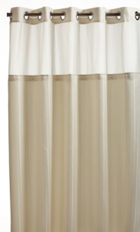 Hookless Fabric Shower Curtain with Built in Liner  Beige