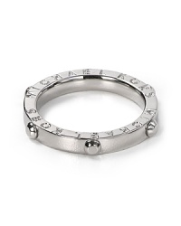 Crafted of silver plate with stud detailing, this band ring from Michael Kors is a subtle yet striking way to nod to the brand's glamor.