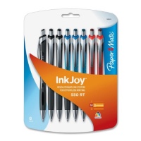 Paper Mate InkJoy 550 RT Retractable Medium Point Advanced Ink Pens, 8 Colored Ink Pens (1803510)