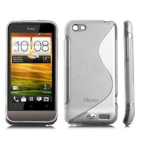 Jkase Premium Quality HTC One V / T320e HTC Primo Streamline TPU Case Cover - Retail Packaging-Clear