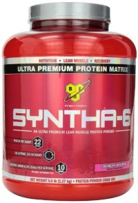 BSN Syntha-6 Protein Powder, Strawberry Milkshake, 5 Pound