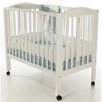 Dream On Me 2 in 1 Portable Folding Stationary Side Crib, White