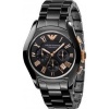 Armani Mens Black Ceramic Watch w/ Rose Gold #1410