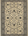 Area Rug 2x4 Rectangle Traditional Ivory-Black Color - Karastan Sierra Mar Collection