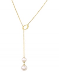 Simply elegant. This necklace from Majorica is crafted from from 18k gold vermeil over sterling silver with organic man-made pearls (10/12 mm) adding a classic touch for the pendant. Approximate length: 20 inches. Approximate drop: 2-1/2 inches.