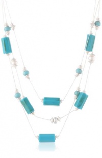 Kenneth Cole New York Urban Naturals Turquoise Geometric Bead Illusion Necklace, 20