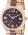 Anne Klein Women's 109118BMRG Ceramic Rosegold-Tone Swarovski Crystal Accented Brown Dress Watch