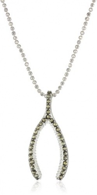 Judith Jack Reversibles Sterling Silver, Swarovski Marcasite and Crystal Wishbone Pendant Necklace