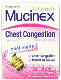 Mucinex Children's Jr Str Mini-Melts, Bubble Gum, 12-Count (Pack of 2)