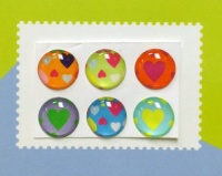 Hearts Style Home Button Stickers for iPhone 5 4/4s 3GS 3G, iPad 2, iPad Mini, iTouch 6 pieces