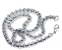 Stunning Contemporary Stainless Steel Unisex Rolo Necklace. Solid 4.50 Width Chain Available in 16, 18,20, 22, 24 26, 28, 30