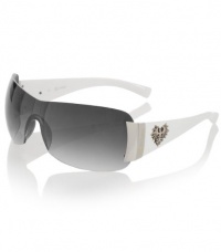 G by GUESS Rimless Sunglasses with GBG Detail, WHITE