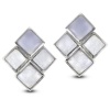 CleverEve Designer Series Lavender Jade Diamond Shapes Sterling Silver Earrings 14.1 ct. tw.