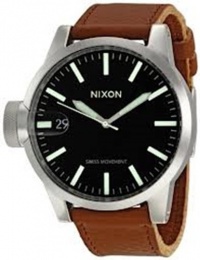 Nixon Chronicle Watch - Men's Black/Saddle, One Size