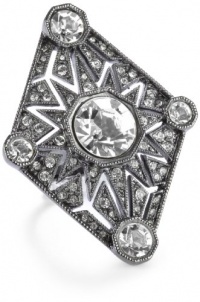 House of Harlow 1960 Gunmetal Four Point Triangle Ring