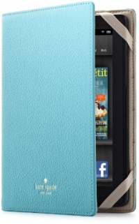 kate spade new york Pebbled Leather Kindle Fire Case Cover, Aqua