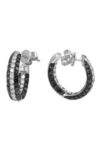 Effy Jewlery Prism Caviar Black and White Diamond Earrings, 2.01 TCW