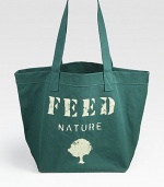 Each FEED Nature Bag will provide 25 meals in areas devastated by the effects of natural disasters through the UN World Food Programme (WFP). This extra roomy carryall of pure organic cotton makes it easy to go green.Double top handles, 11 drop17W X 15H X 6½DImported