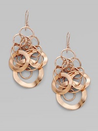 From the Lite Links Collection. A delightful cluster of links, large and small, smooth and wavy, creates a striking earring of sterling silver and 18k gold, warmly finished in 18k rose goldplating.18k gold and sterling silver with rose goldplating Drop, about 2½ Ear wire Made in USA