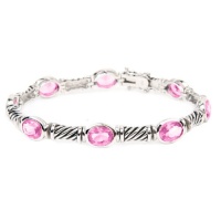 Studio 925 Pauline Pink Cubic Zirconia Sterling Silver Bracelet