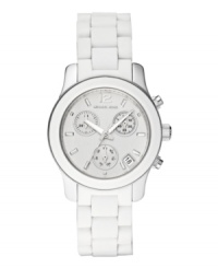 A can't-live-without white watch from classic designer Michael Kors. Available first at Macy's!