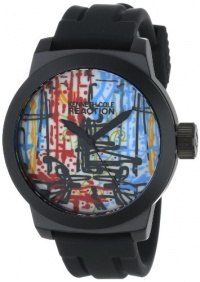 Kenneth Cole REACTION Men's RK1251 Street Collection Round Analog Custom Graphic Silicone Watch