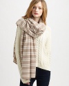 This over-sized, striped scarf is ultra-luxe in cozy cashmere.CashmereAbout 81 X 36Dry clean or hand washImported