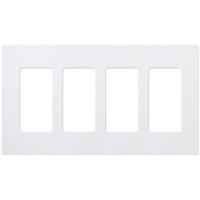 Lutron CW-4-WH 4-Gang Claro Wall Plate, White