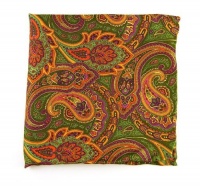 100% Silk Printed Clover Presentation Paisley Pocket Square