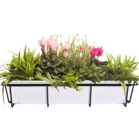 CobraCo F2436-B 24-Inch to 36-Inch Adjustable and Expandable Flower Box Holder, Black