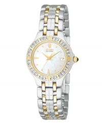 Sparkling diamond accents along the bezel are the ultimate in luxury: a fine watch from Citizen.