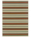 Classic stripes give your living space a chic and sporty look -- whether it's indoors or out! Made from soft and durable polypropylene, this indoor/outdoor area rug from Sphinx is tough, weather-resistant and easy to clean. (Clearance)