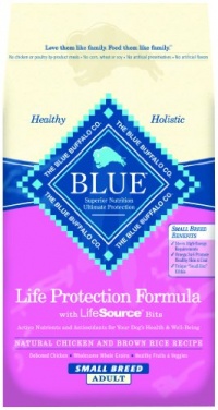 Blue Buffalo Dry Food for Small Breed Dogs, Chicken and Rice Recipe, 15-Pound Bag