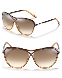 These Tom Ford aviator sunglasses are a sleek, criss-crossed update of a favorite classic style.