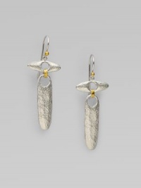 A unique design with tribal appeal in sleek sterling silver and radiant 24k gold. Sterling silver24k goldLength, about 2 Hook backImported 