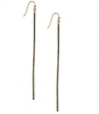 RACHEL Rachel Roy Earrings, Gold-Tone Multicolor Glass Bar Linear Earrings