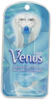 Gillette Venus Original Women's Razor 1 Razor 2 Cartridges, 1.000 Count