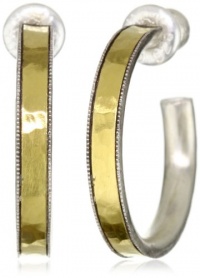 GURHAN Lancelot Dark and White Silver with Gold Hoop Earrings