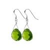 SCER345 Sterling Silver Olive Green Crystal Earrings Made with Swarovski Elements