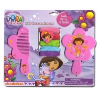 Dora the Explorer Comb, Mirror, & Terries Set 7pc