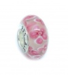 European Blingz 925 Sterling Silver Mutli-Style Murano Glass Bead Fits Authentic Pandora Charm Bracelet Compatible (Pink Petals)