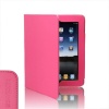 SAVEICON® Hot Pink PU Folio Leather Case Cover with Built-in Stand for Apple iPad 1 1st Generation