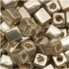 Miyuki 4mm Glass Cube Beads Metallic Silver #1051 10 Grams